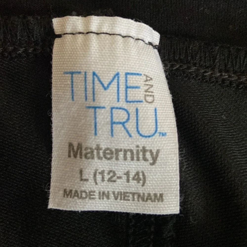 Time & True  Women’s Maternity size Large-12-14 Black Leggings - Picture 9 of 10